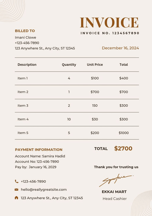 Modern GST invoice template